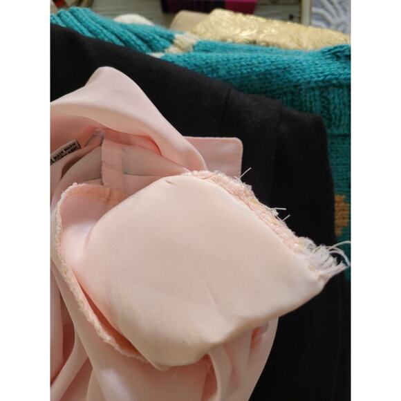 Vintage Kristen Pleated Blouse Soft Pink Button Down Polyester Blouse - Picture 5 of 9